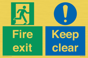 Fire exit Keep clear dual sign
